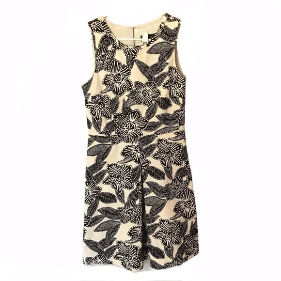 j crew fit and flare dress J.Crew Fit And Flare Dress with Rick Rack Trim White Size 10 Preppy Flowy  Lined